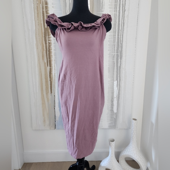 ✨️Host Pick✨️ ASOS maternity cocktail dress / off-shoulder ruffles / size L (14) - Picture 5 of 5